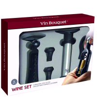 Комплект Vin Bouquet 5 части, с Тирбушон и Вакуум помпа