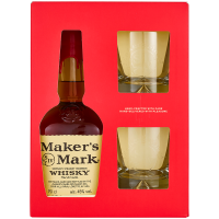 Уиски Мейкърс Марк + 2 чаши, 0.7 л